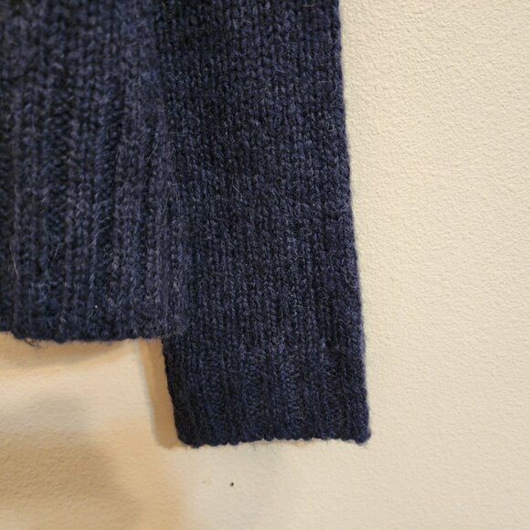 J Crew Blue Embellished Alpaca Wool Blend Crewneck Holiday Sweater Women L Chic - Picture 10 of 16